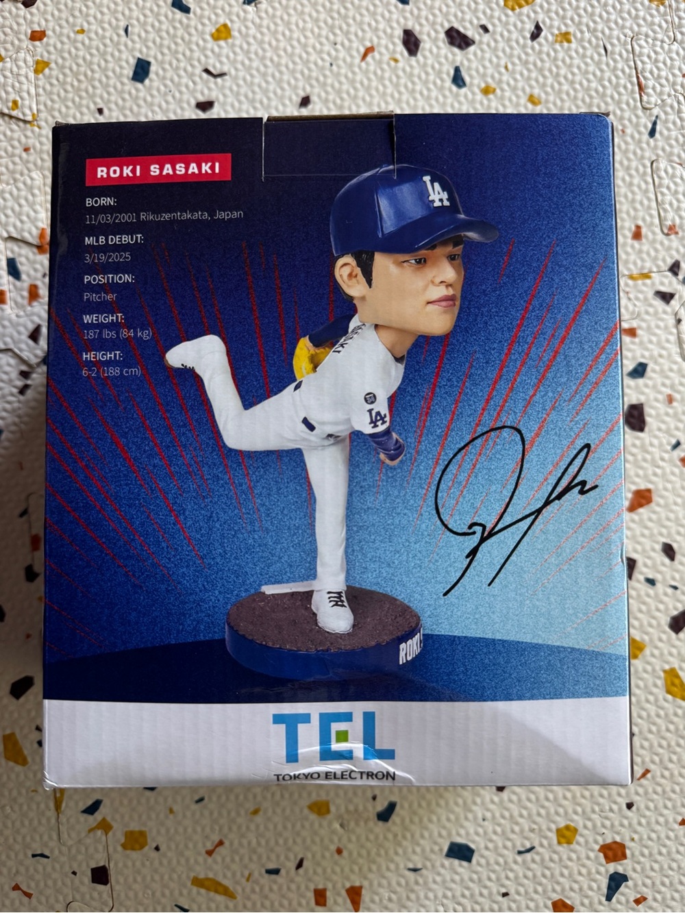 Roki Sasaki LA Dodgers Bobblehead - Blue & White - Picture 5 of 7